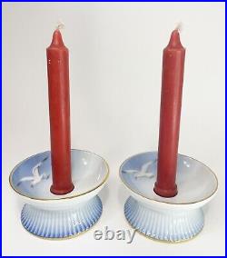 Bing & Grondahl B&G Seagull Pair Candlestick Holders Vintage