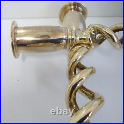 Brass Candlesticks Candlestick Barley Twist Pair Unscrew 25cm / 10 Vintage