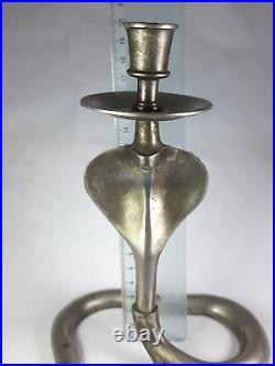 Brass Vintage Candlestick Cobra Decor Snake Candelabra Copper Holders 2 Pcs