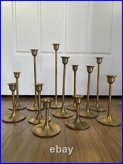 Brass Vintage Candlesticks Set Of 12