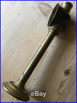 C1850 Vintage Brass Student Candle Lamp Candlestick A. Barrett Lace Reflector