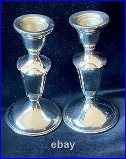 CARTIER Sterling Silver Candlesticks Weighted Vintage 5.75