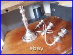 Candelabra Candlestick Elkington Vintage 3 Branch Silver plated 1965 hand chased