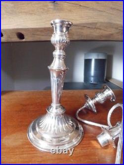 Candelabra Candlestick Elkington Vintage 3 Branch Silver plated 1965 hand chased