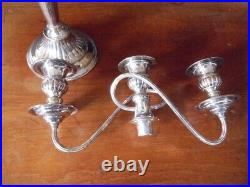 Candelabra Candlestick Elkington Vintage 3 Branch Silver plated 1965 hand chased