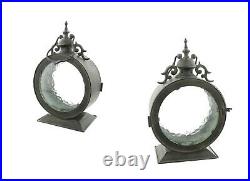 Candle Holders Wall Hanging Vintage European Candlestick Metal+Glass 20x12x34cm