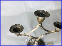 Candle Stick Holders Triplet Metal Vintage ra