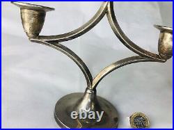 Candle Stick Holders Triplet Metal Vintage ra