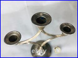 Candle Stick Holders Triplet Metal Vintage ra