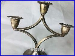 Candle Stick Holders Triplet Metal Vintage ra