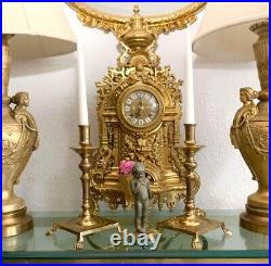 Candle Sticks With Lion Feet Vintage Solid Brass Beautiful Gift for Home Decor