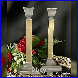 Candle holders BRASS / Pewter Candlesticks Decorative Taper Holders Vintage 2