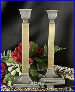 Candle holders BRASS / Pewter Candlesticks Decorative Taper Holders Vintage 2