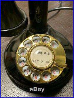 Candlestick Telephone in GREAT Condition! Antique Vintage Black Desk Phone Retro
