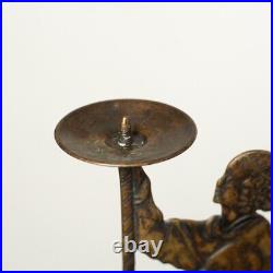 Candlestick Vintage Candle Holder Keeper Brass Antique Decor early 20th Century