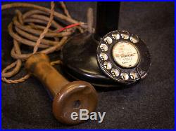 Candlestick telephones vintage with wall bell box