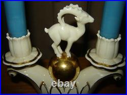 Capricorn Zodiac Sign Candlestick, Vintage, Neutettau, Germany Porcelain, Ivory