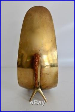 Carl Aubock Vtg Mid Century Modern Brass Cane Candle Holder Candlestick Austria