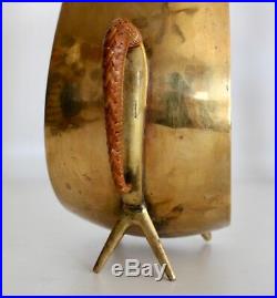 Carl Aubock Vtg Mid Century Modern Brass Cane Candle Holder Candlestick Austria