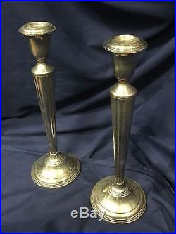 Cartier Pair of Candlesticks Vintage Stamped Sterling Silver Weighted $8K VALUE