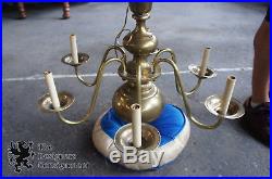 Chapman Neoclassical Style 6 Arm Brass Chandelier Trophy 33 Candlestick Vintage