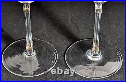 Christian Dior Pair Glass Candlesticks / Candles Holders Vintage Art Deco Style