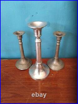 Collection Of Antique And Vintage Metal Candlesticks