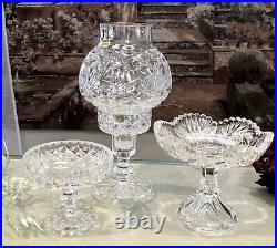 Crystal Candle Holders Set / Cut Glass Table Centerpiece /Vintage Candle Sticks