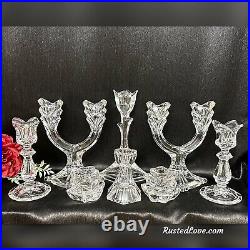 Crystal Candle Holders Vintage Candle Sticks Wedding Centerpiece Candle Set 8