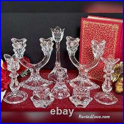 Crystal Candle Holders Vintage Candle Sticks Wedding Centerpiece Candle Set 8