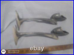 Designer mid century Early Plastic Candlesticks 12 faux horn/ copper info