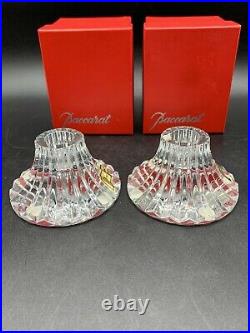 EXCELLENT Pair Of Baccarat MASSENA Crystal Candlestick Holders Vintage