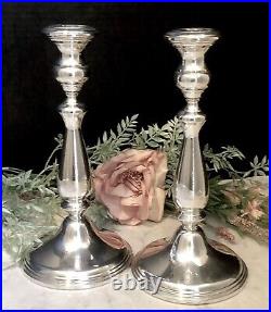 Empire Sterling Silver Candle Sticks Vintage Silver Taper Candlesticks a Pair