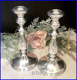 Empire Sterling Silver Candle Sticks Vintage Silver Taper Candlesticks a Pair