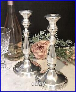 Empire Sterling Silver Candle Sticks Vintage Silver Taper Candlesticks a Pair