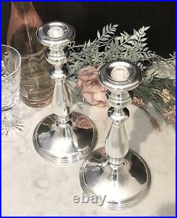 Empire Sterling Silver Candle Sticks Vintage Silver Taper Candlesticks a Pair