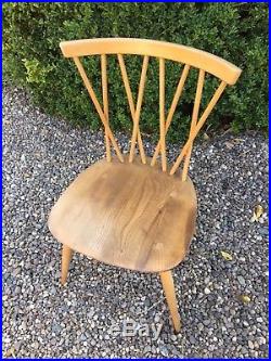 Ercol 376 Windsor Dining Chairs Set 4 Candlestick Spindle Retro Vintage original