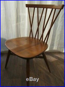 Ercol Kitchen Table 395 2 x Candlestick Chairs Vintage Blue Label Blonde Elm