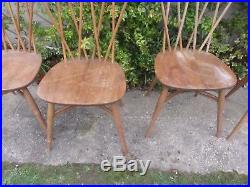 Ercol Original Candlestick Dining Chairs Set Of Four 4 Vintage retro