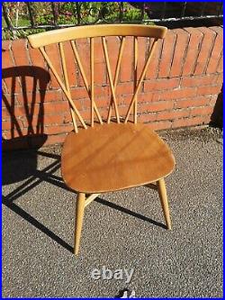 Ercol Set Of 4 Candlestick Chairs Retro Mcm Vintage Blue Label 376
