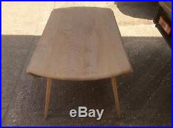 Ercol Vintage Retro Drop Leaf Dining Table & 3 Candlestick Chairs All Stripped