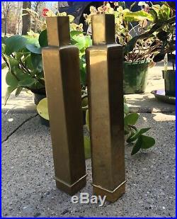 Estate Sarreid Ltd Vtg MidCentury Spain Designer Brass Candle Stick Holders