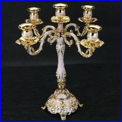 European Metal Vintage Gold Silver 3/5/Armed Candelabra Candle Stick Wedding