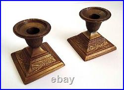 Excellent Pair of Bronze Square Candle Holders BRAND NEW