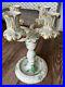 FINE-VINTAGE-HEREND-HUNGARY-PORCELAIN-Green-bouquet-4-Candle-Holder-Candlestick-01-yz