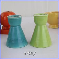 Fiesta & Harlequin Pottery Colorful Cups & Saucers Candlestick Egg Cups All VTG