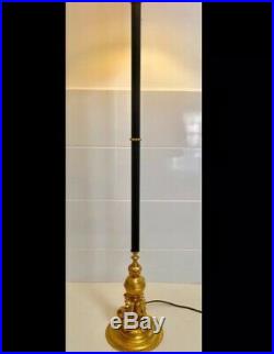 Finest Vintage Hollywood Regency Gilt Metal Candlestick Standard Floor Lamp
