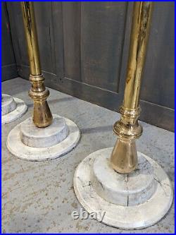 Four Outsize Vintage Brass Church Pavement Candlesticks
