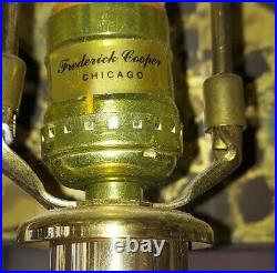 Frederick Cooper Chicago Vintage Tall Brass Candlestick Buffet Lamp. Elegant