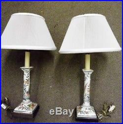 Frederick Cooper, Vintage Pair Ceramic Candlestick Lamps' 21 1/2 REDUCED PRICE